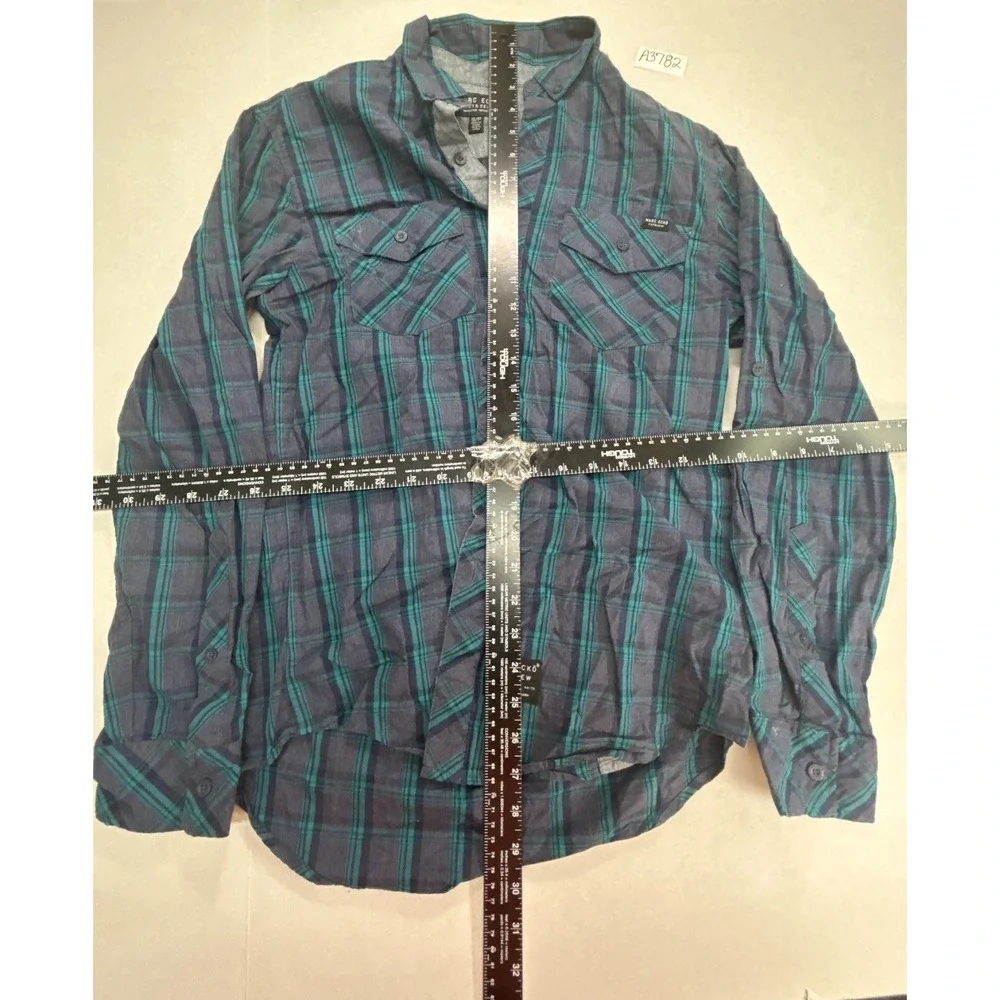 Marc Ecko shirt Men's size‎ Small gray/green long-sleeve cotton